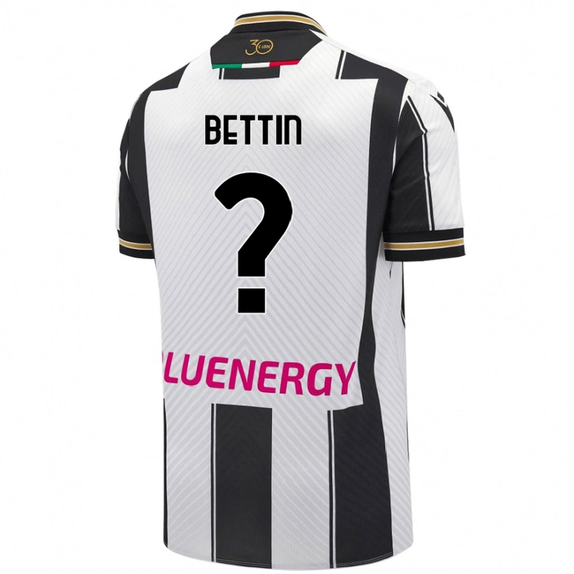 Danxen Mænd Matteo Bettin #0 Hvid Sort Hjemmebane Spillertrøjer 2024/25 Trøje T-Shirt