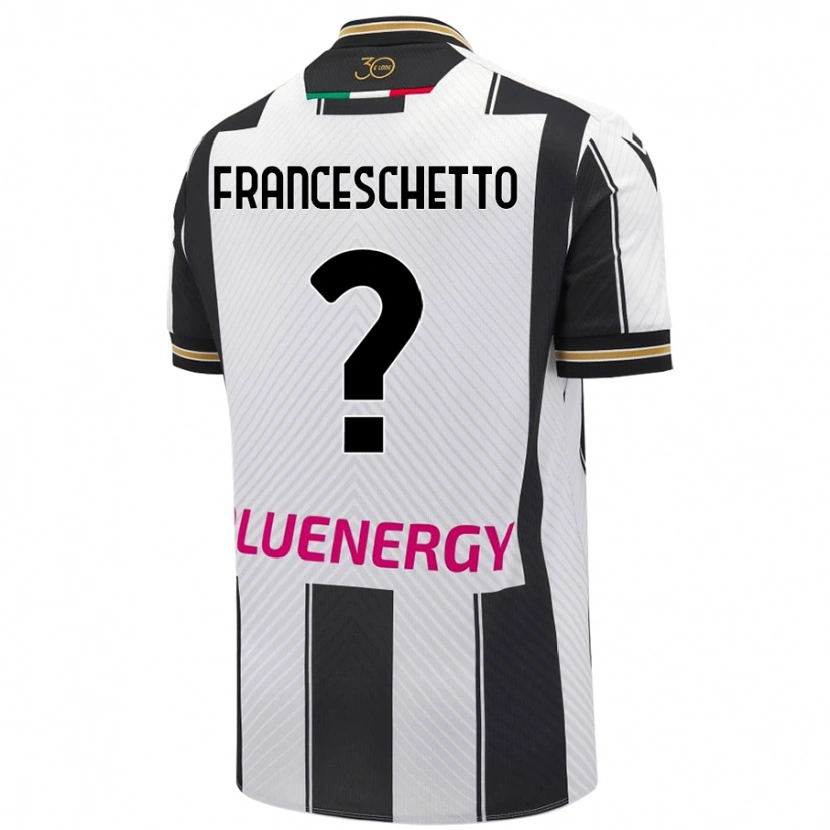 Danxen Mænd Mattia Franceschetto #0 Hvid Sort Hjemmebane Spillertrøjer 2024/25 Trøje T-Shirt