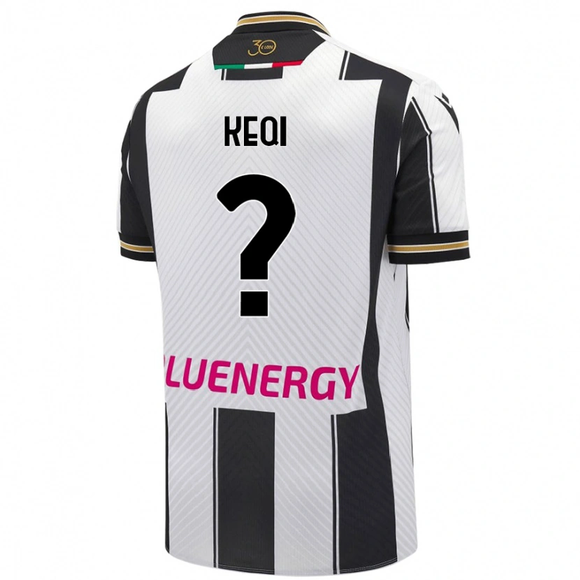 Danxen Mænd Andrea Keqi #0 Hvid Sort Hjemmebane Spillertrøjer 2024/25 Trøje T-Shirt