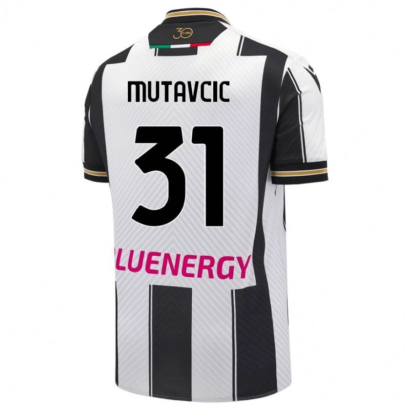 Danxen Mænd Jan Mutavcic #31 Hvid Sort Hjemmebane Spillertrøjer 2024/25 Trøje T-Shirt