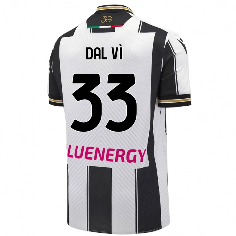 Danxen Mænd Matteo Dal Vì #33 Hvid Sort Hjemmebane Spillertrøjer 2024/25 Trøje T-Shirt