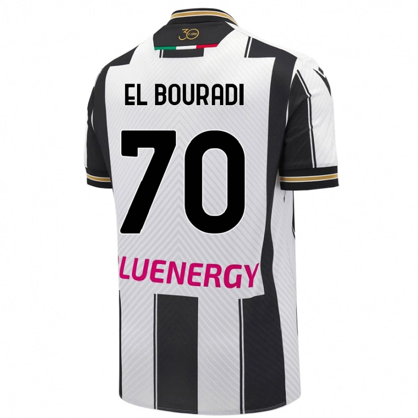 Danxen Mænd Walid El Bouradi #70 Hvid Sort Hjemmebane Spillertrøjer 2024/25 Trøje T-Shirt