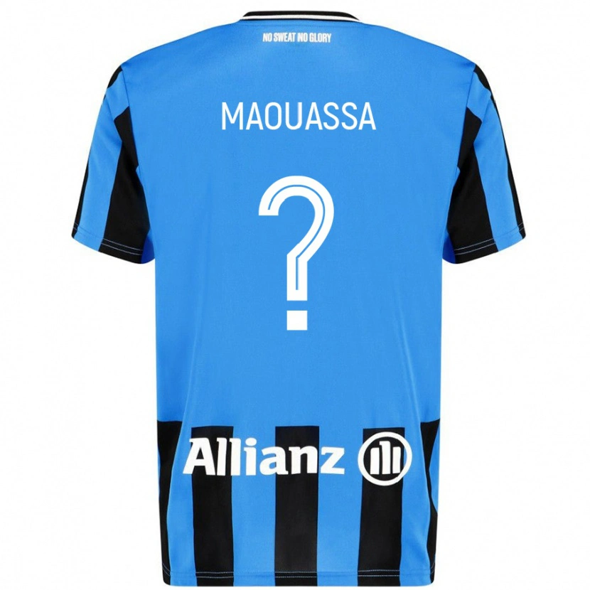 Danxen Mænd Faitout Maouassa #0 Himmelblå Sort Hjemmebane Spillertrøjer 2024/25 Trøje T-Shirt