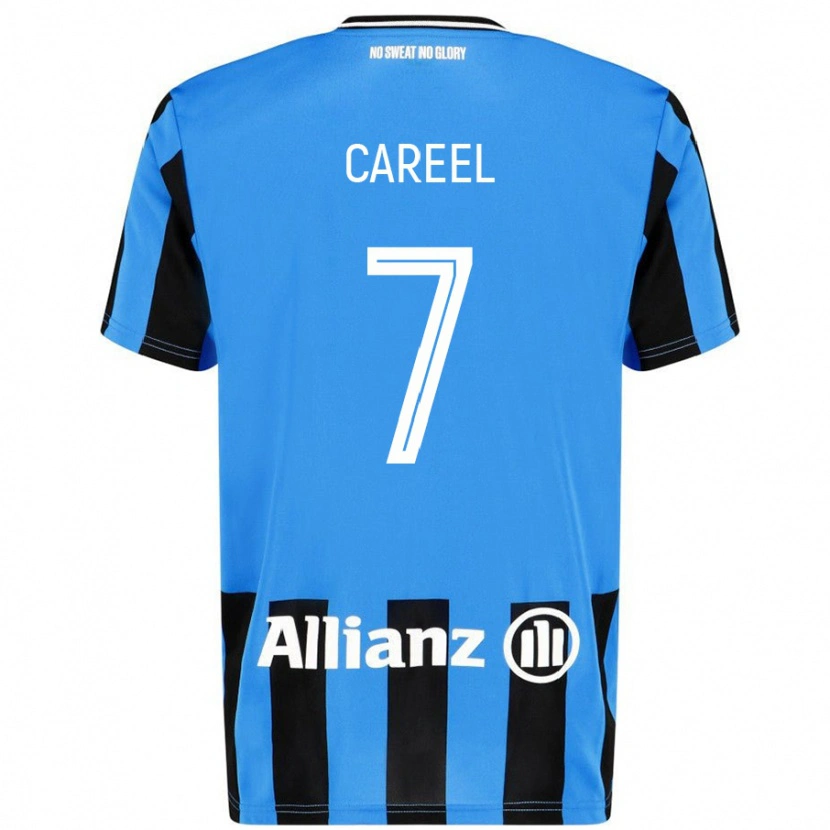 Danxen Mænd Oona Careel #7 Himmelblå Sort Hjemmebane Spillertrøjer 2024/25 Trøje T-Shirt