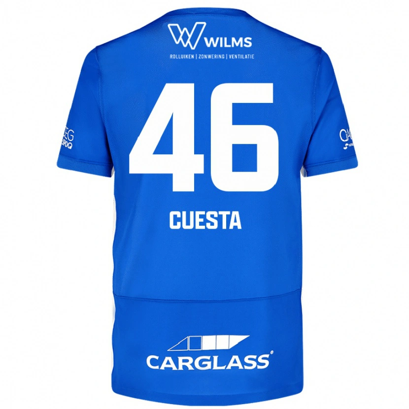 Danxen Mænd Carlos Cuesta #46 Blå Hjemmebane Spillertrøjer 2024/25 Trøje T-Shirt
