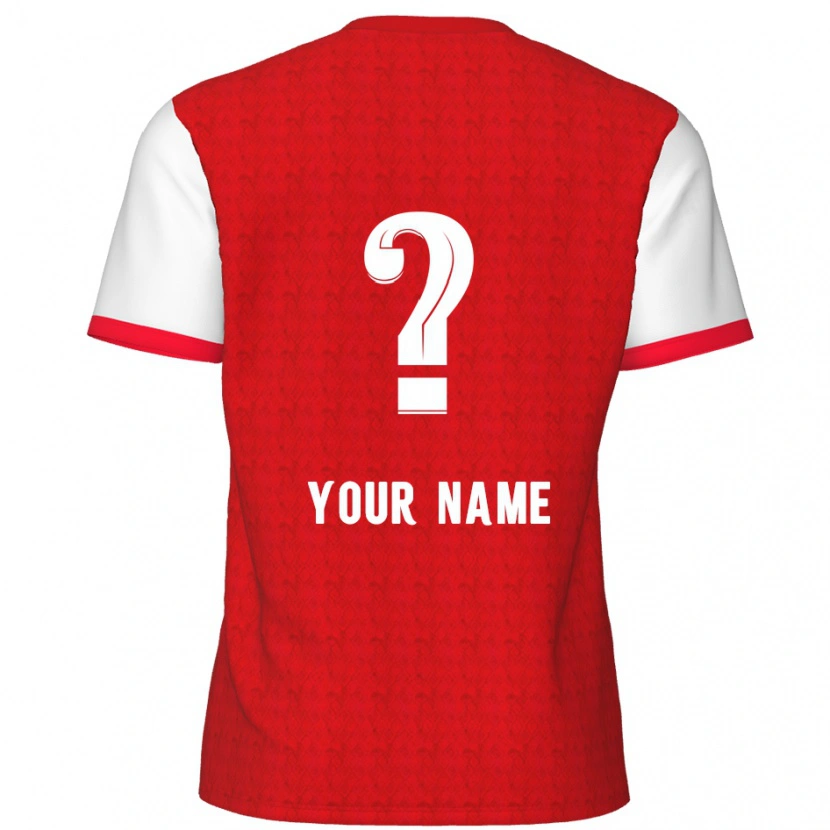 Danxen Mænd Dit Navn #0 Rød Hvid Hjemmebane Spillertrøjer 2024/25 Trøje T-Shirt