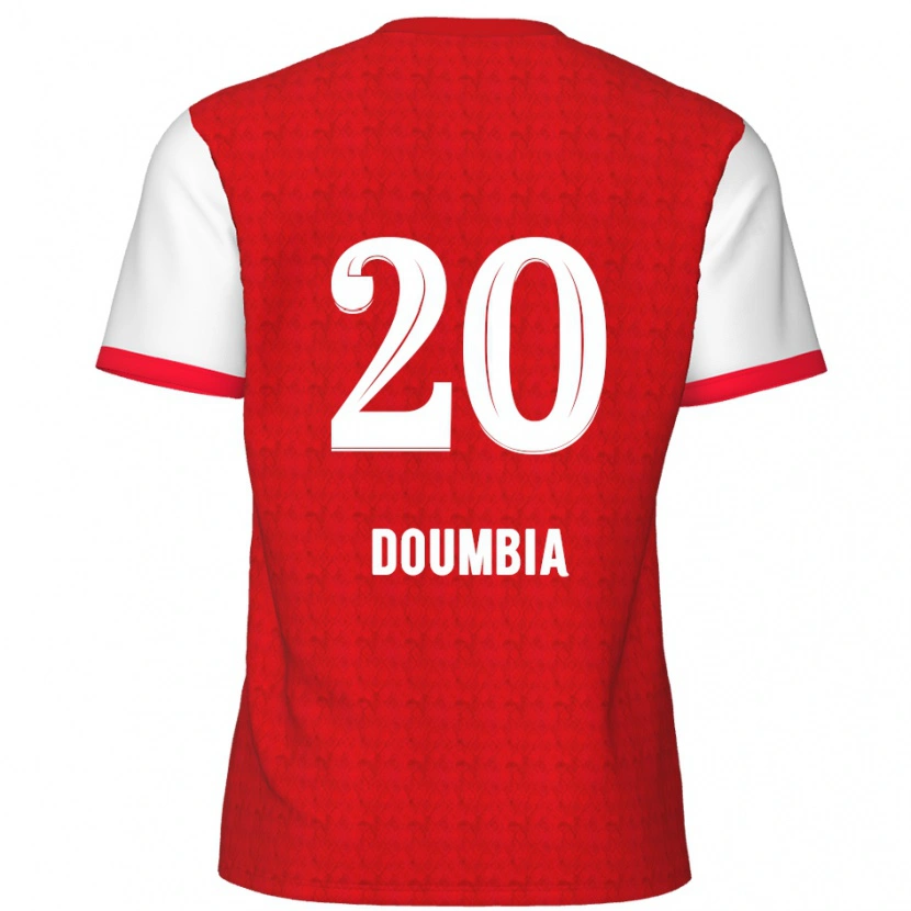 Danxen Mænd Mahamadou Doumbia #20 Rød Hvid Hjemmebane Spillertrøjer 2024/25 Trøje T-Shirt