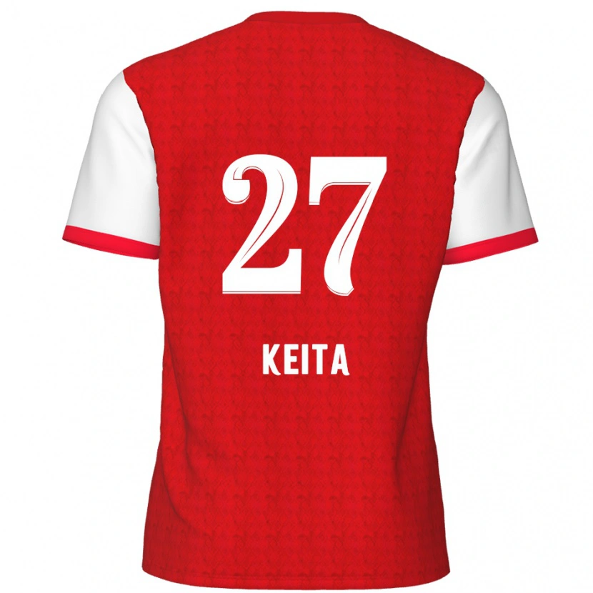 Danxen Mænd Mandela Keita #27 Rød Hvid Hjemmebane Spillertrøjer 2024/25 Trøje T-Shirt