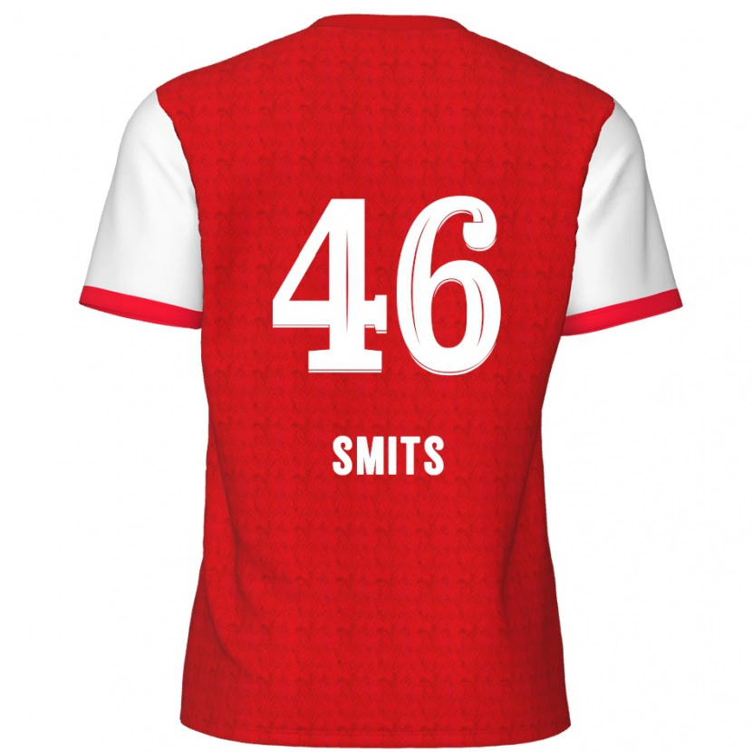 Danxen Mænd Milan Smits #46 Rød Hvid Hjemmebane Spillertrøjer 2024/25 Trøje T-Shirt