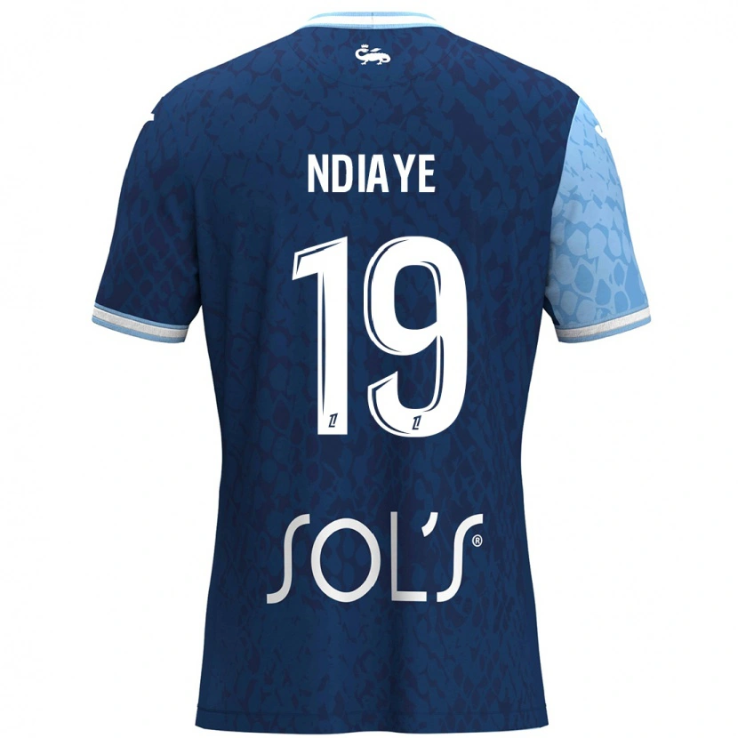 Danxen Mænd Rassoul Ndiaye #19 Himmelblå Mørkeblå Hjemmebane Spillertrøjer 2024/25 Trøje T-Shirt