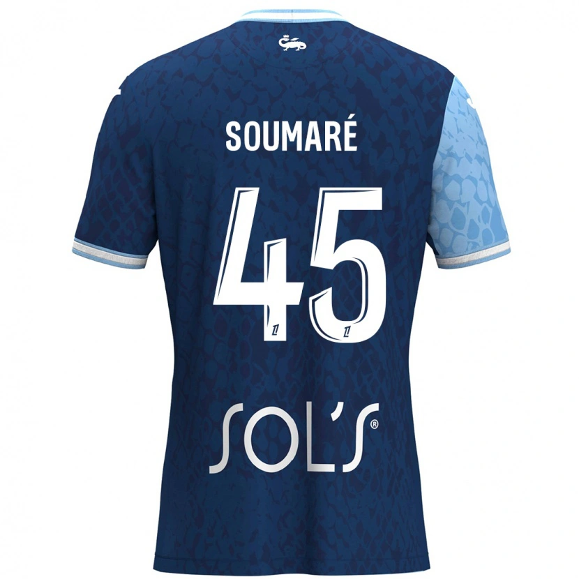 Danxen Mænd Issa Soumaré #45 Himmelblå Mørkeblå Hjemmebane Spillertrøjer 2024/25 Trøje T-Shirt