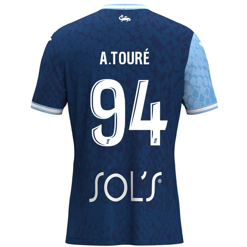 Danxen Mænd Abdoulaye Touré #94 Himmelblå Mørkeblå Hjemmebane Spillertrøjer 2024/25 Trøje T-Shirt