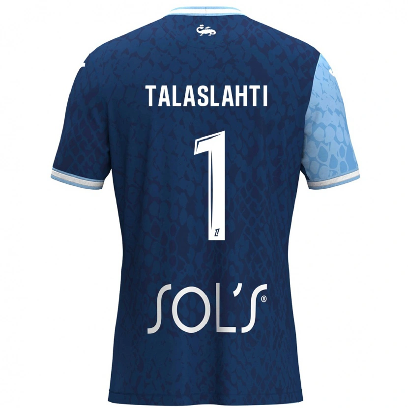 Danxen Mænd Katriina Talaslahti #1 Himmelblå Mørkeblå Hjemmebane Spillertrøjer 2024/25 Trøje T-Shirt