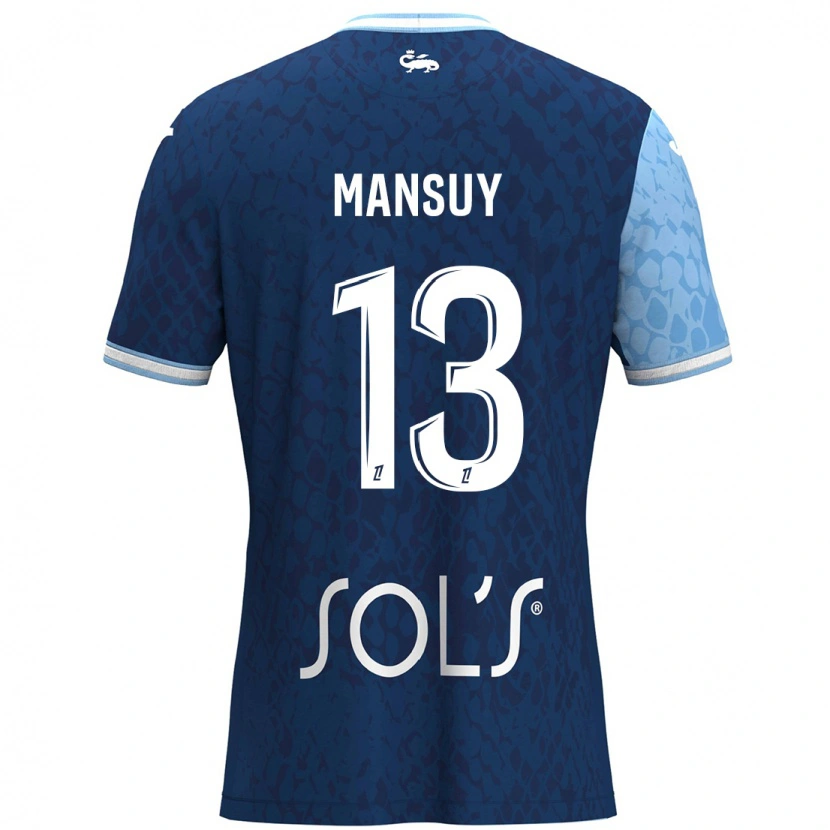 Danxen Mænd Héloïse Mansuy #13 Himmelblå Mørkeblå Hjemmebane Spillertrøjer 2024/25 Trøje T-Shirt
