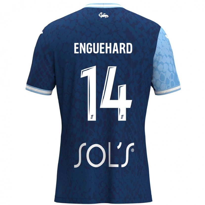 Danxen Mænd Romane Enguehard #14 Himmelblå Mørkeblå Hjemmebane Spillertrøjer 2024/25 Trøje T-Shirt