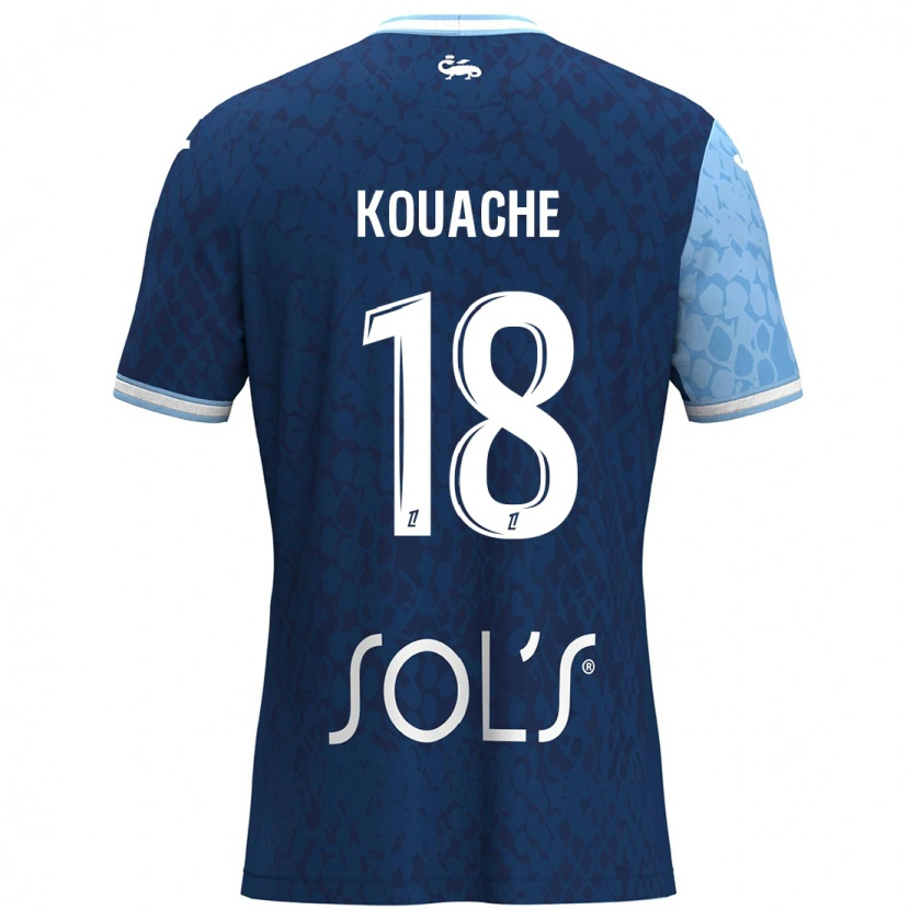 Danxen Mænd Éva Kouache #18 Himmelblå Mørkeblå Hjemmebane Spillertrøjer 2024/25 Trøje T-Shirt