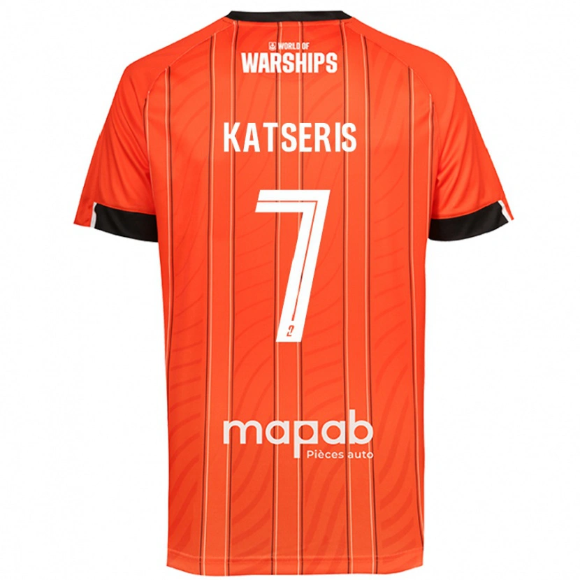 Danxen Mænd Panos Katseris #7 Orange Hjemmebane Spillertrøjer 2024/25 Trøje T-Shirt