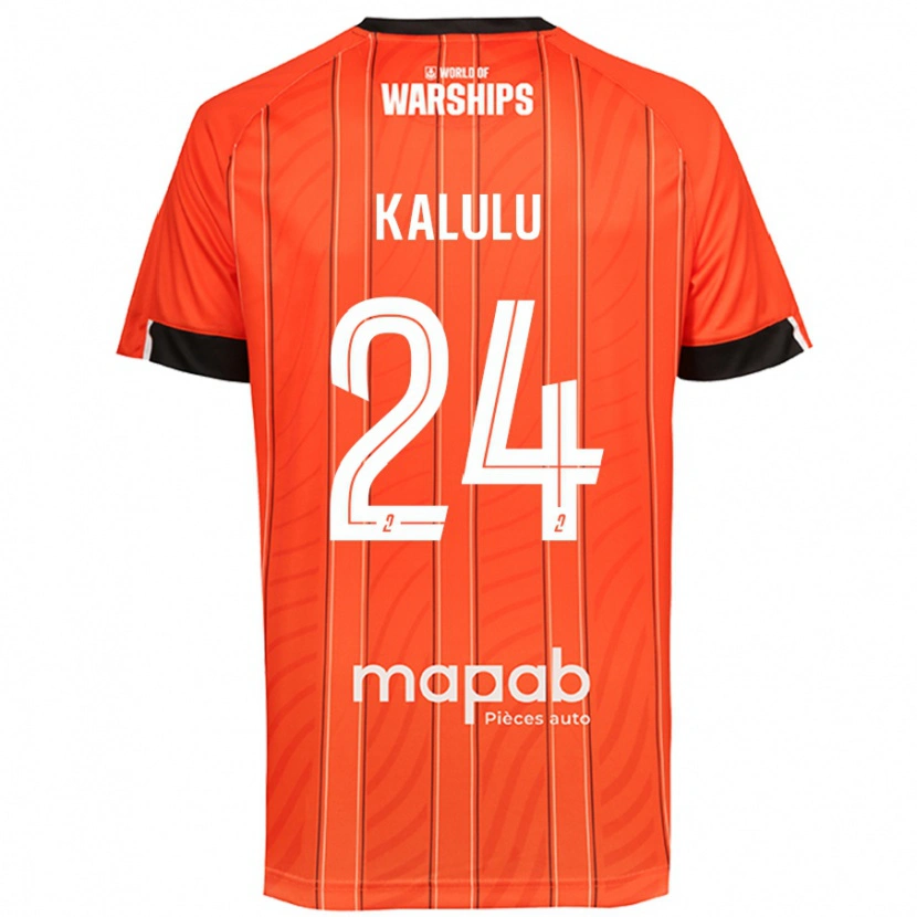 Danxen Mænd Gédéon Kalulu #24 Orange Hjemmebane Spillertrøjer 2024/25 Trøje T-Shirt