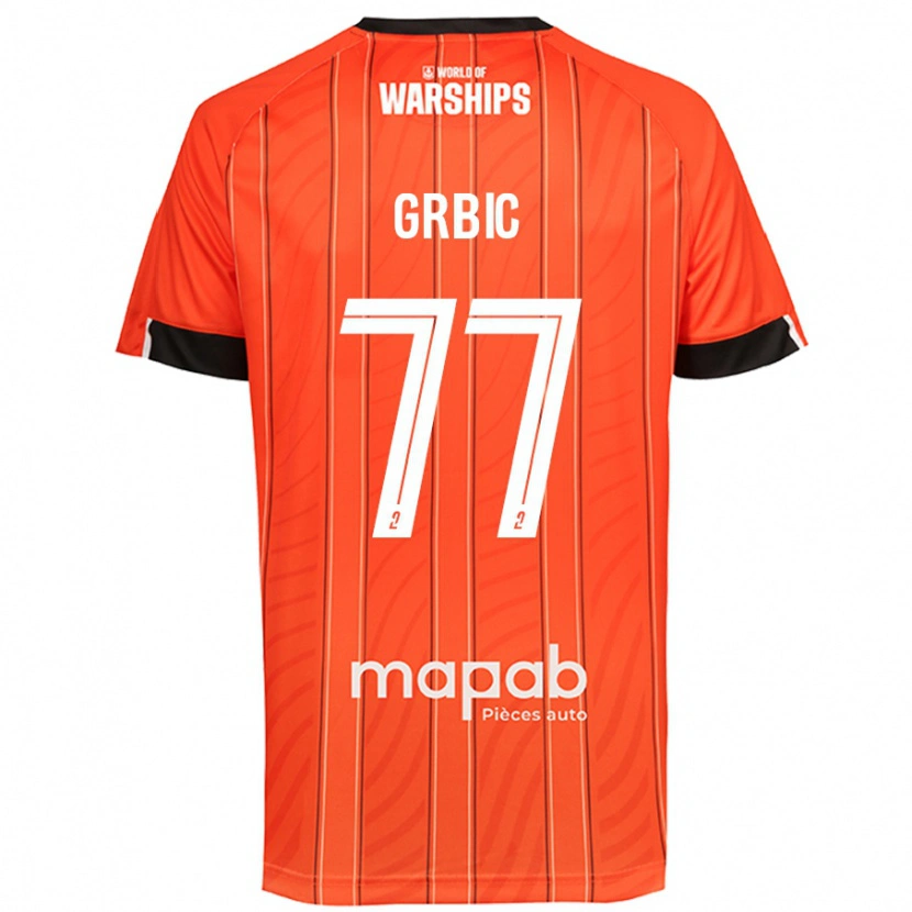 Danxen Mænd Adrian Grbic #77 Orange Hjemmebane Spillertrøjer 2024/25 Trøje T-Shirt