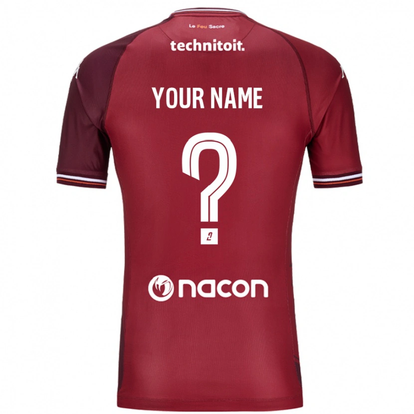 Danxen Mænd Dit Navn #0 Rød Granata Hjemmebane Spillertrøjer 2024/25 Trøje T-Shirt