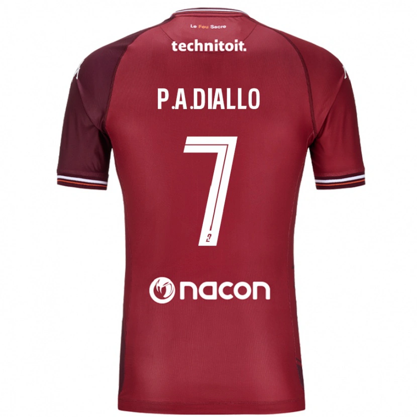 Danxen Mænd Papa Amadou Diallo #7 Rød Granata Hjemmebane Spillertrøjer 2024/25 Trøje T-Shirt
