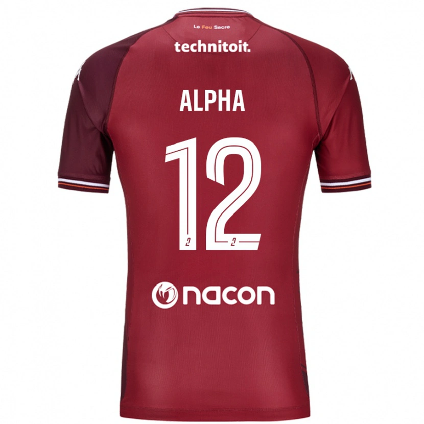 Danxen Mænd Alpha Touré #12 Rød Granata Hjemmebane Spillertrøjer 2024/25 Trøje T-Shirt