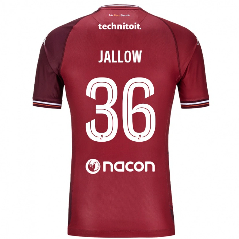 Danxen Mænd Ablie Jallow #36 Rød Granata Hjemmebane Spillertrøjer 2024/25 Trøje T-Shirt