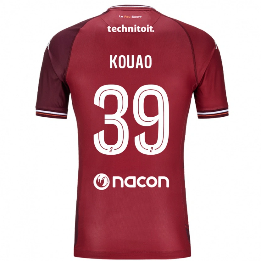 Danxen Mænd Koffi Kouao #39 Rød Granata Hjemmebane Spillertrøjer 2024/25 Trøje T-Shirt