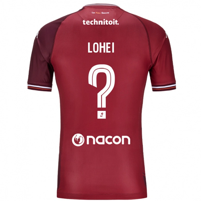 Danxen Mænd Fabio Lohei #0 Rød Granata Hjemmebane Spillertrøjer 2024/25 Trøje T-Shirt