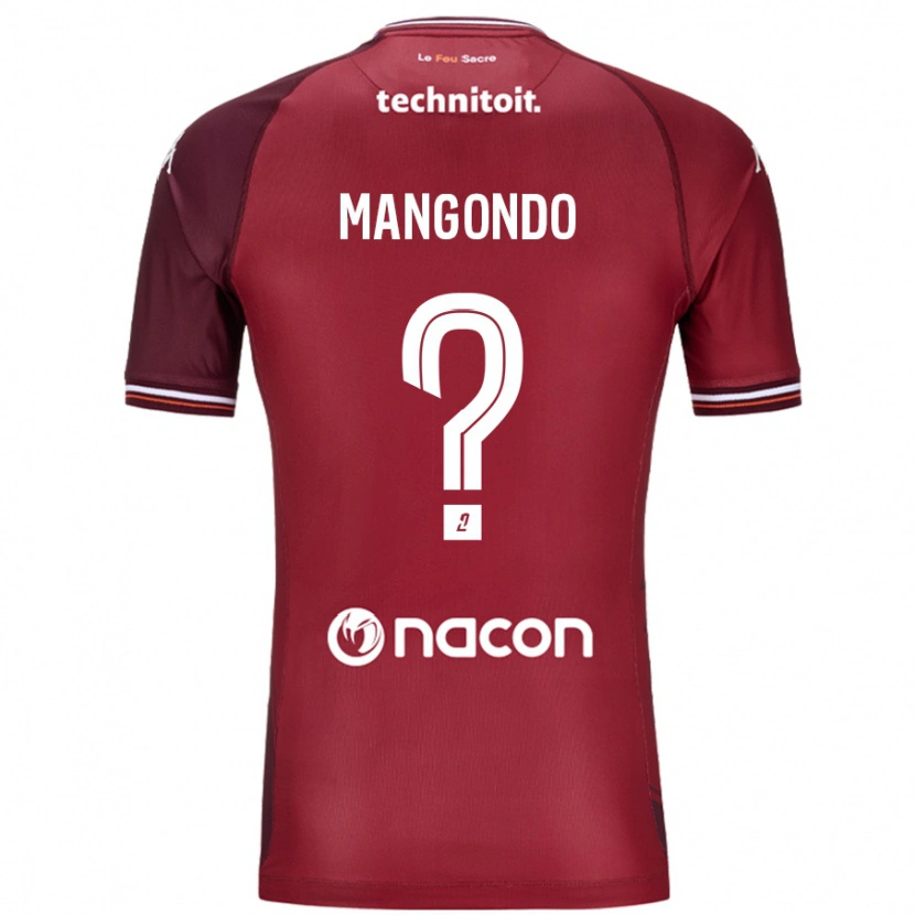Danxen Mænd Joseph Mangondo #0 Rød Granata Hjemmebane Spillertrøjer 2024/25 Trøje T-Shirt