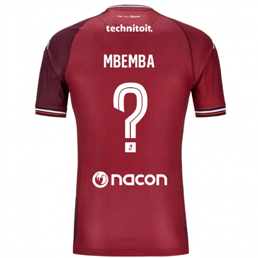 Danxen Mænd Abdallah Mbemba #0 Rød Granata Hjemmebane Spillertrøjer 2024/25 Trøje T-Shirt