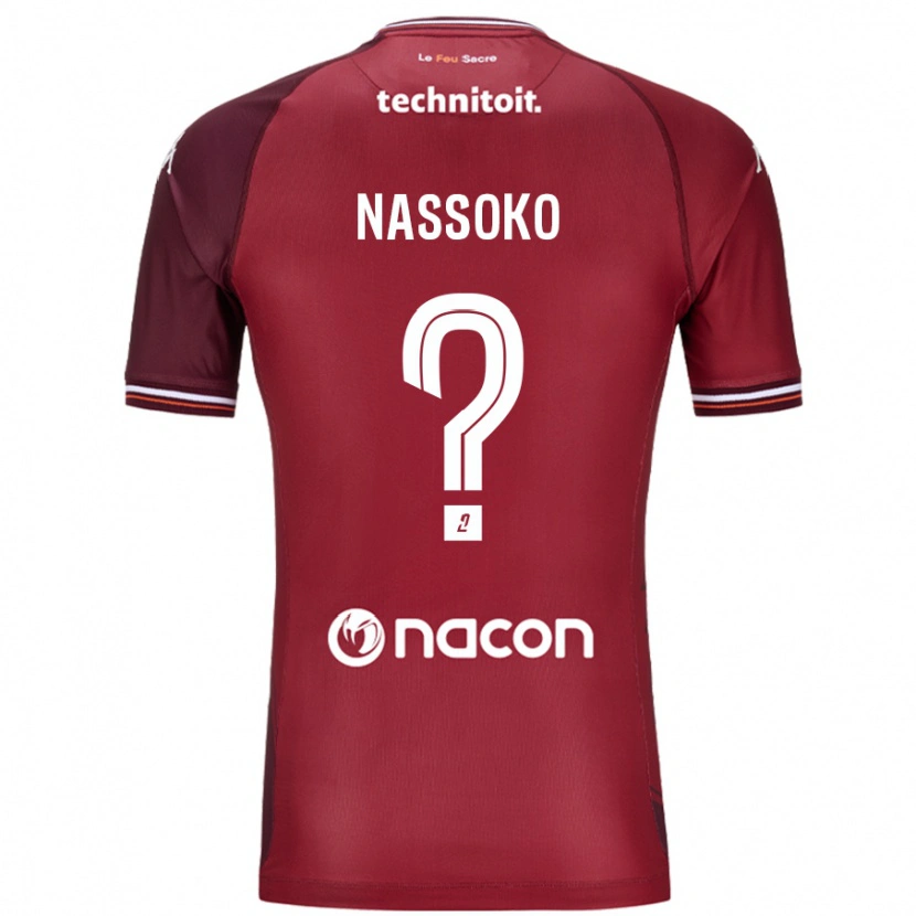Danxen Mænd Abdoulaye Nassoko #0 Rød Granata Hjemmebane Spillertrøjer 2024/25 Trøje T-Shirt
