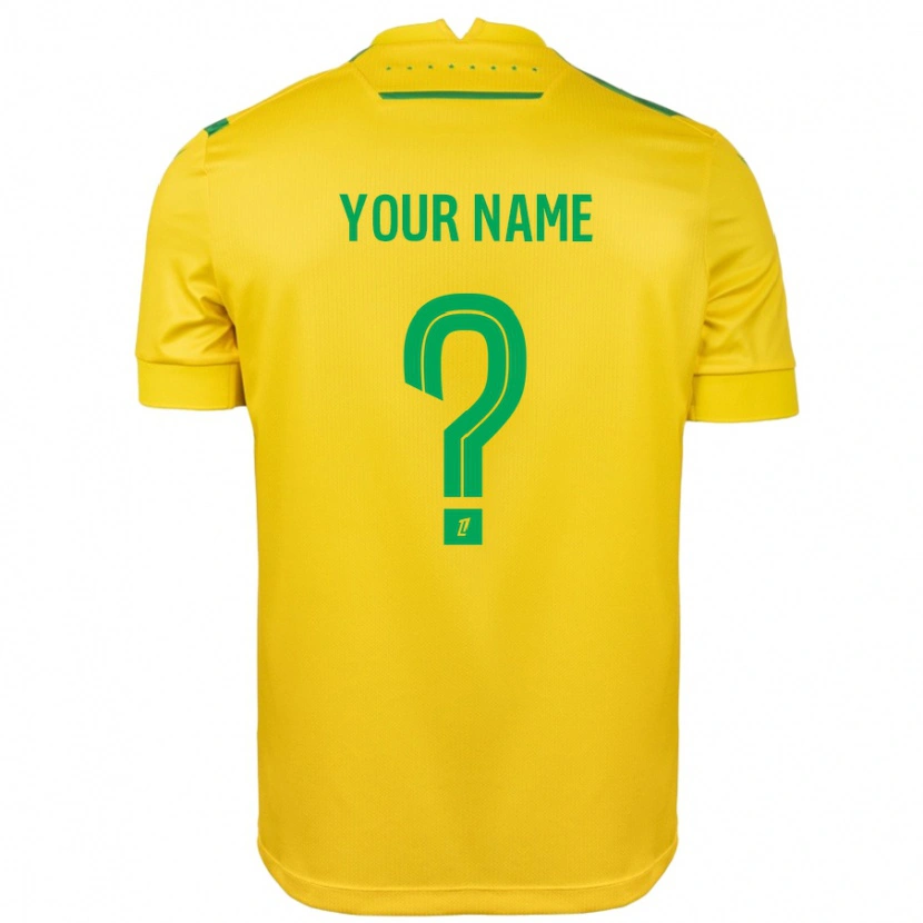 Danxen Mænd Dit Navn #0 Gul Grøn Hjemmebane Spillertrøjer 2024/25 Trøje T-Shirt