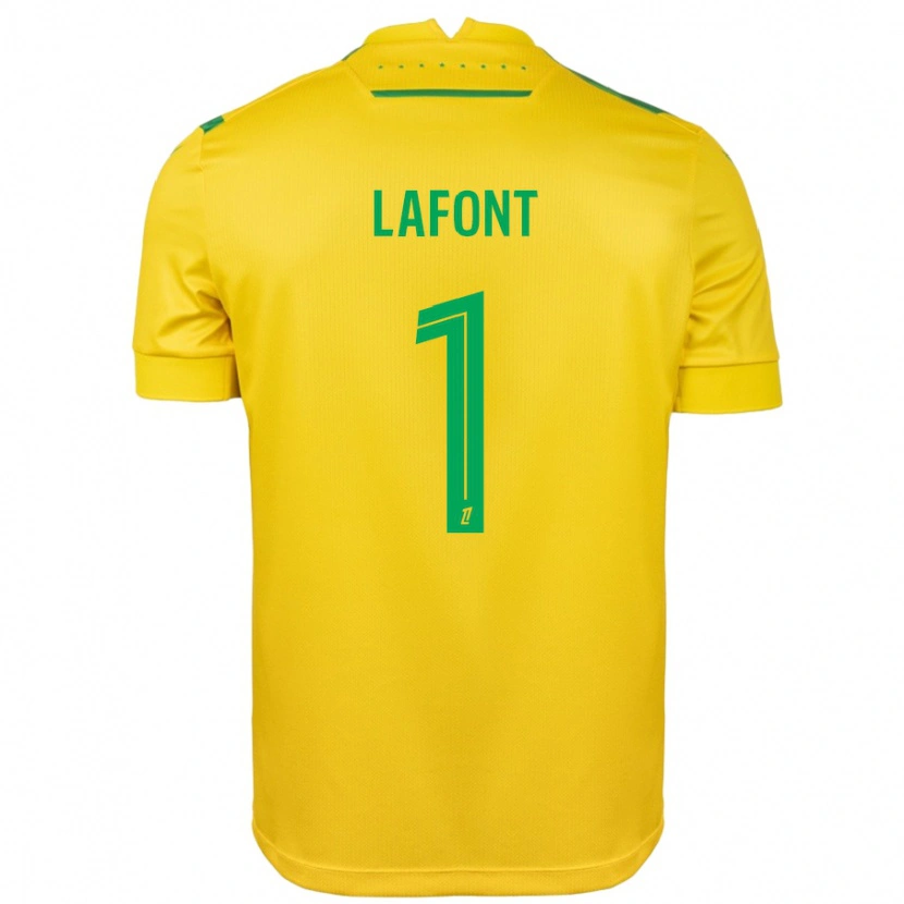Danxen Mænd Alban Lafont #1 Gul Grøn Hjemmebane Spillertrøjer 2024/25 Trøje T-Shirt