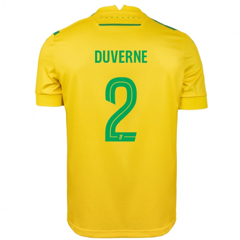 Danxen Mænd Jean-Kévin Duverne #2 Gul Grøn Hjemmebane Spillertrøjer 2024/25 Trøje T-Shirt
