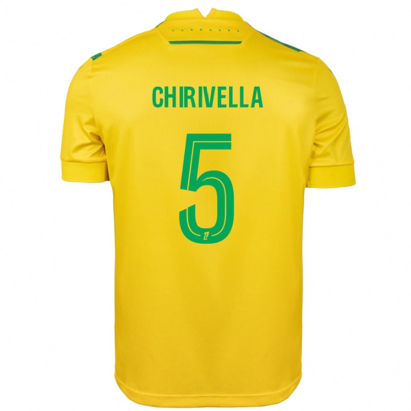 Danxen Mænd Pedro Chirivella #5 Gul Grøn Hjemmebane Spillertrøjer 2024/25 Trøje T-Shirt