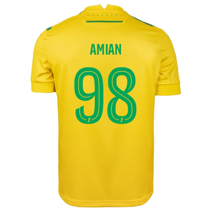 Danxen Mænd Kelvin Amian #98 Gul Grøn Hjemmebane Spillertrøjer 2024/25 Trøje T-Shirt