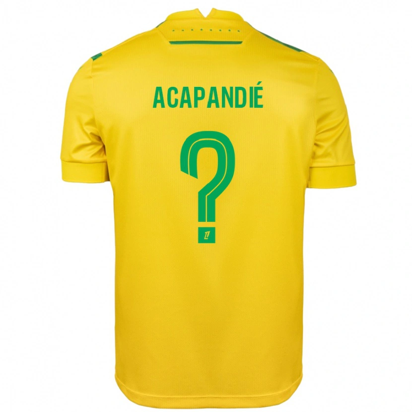 Danxen Mænd Mathieu Acapandié #0 Gul Grøn Hjemmebane Spillertrøjer 2024/25 Trøje T-Shirt