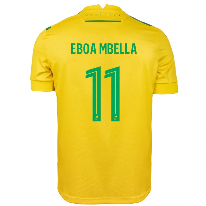 Danxen Mænd Eden Eboa Mbella #11 Gul Grøn Hjemmebane Spillertrøjer 2024/25 Trøje T-Shirt