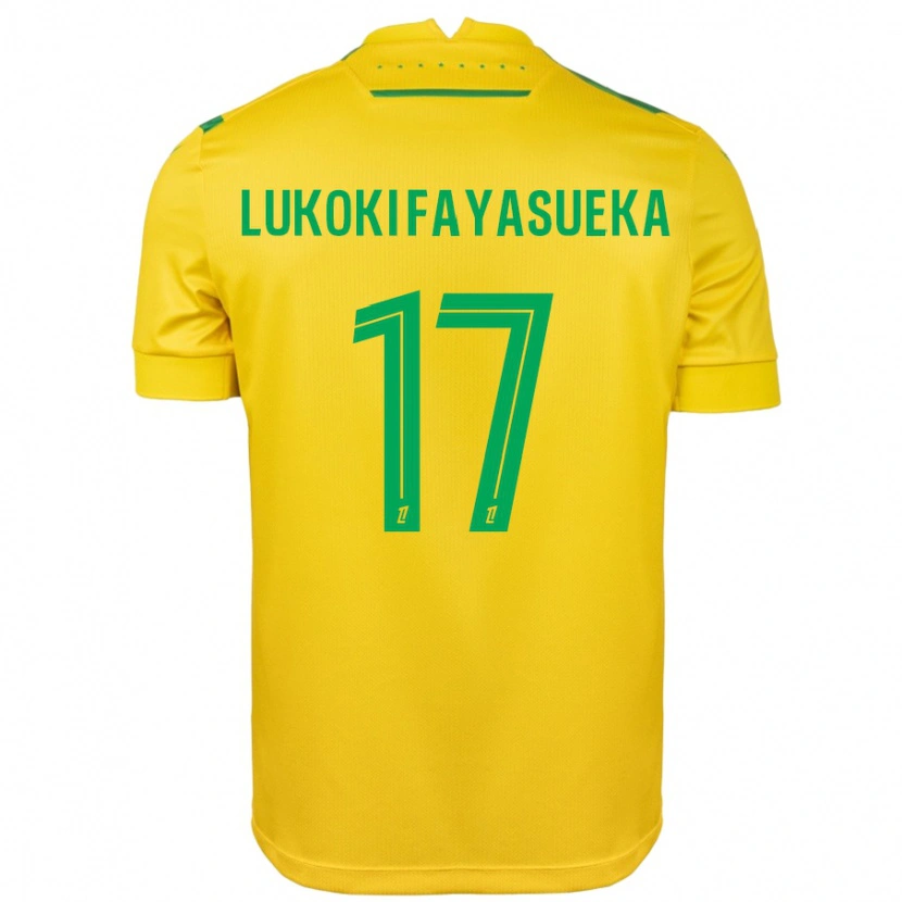 Danxen Mænd Kévin Lukoki Fayasueka #17 Gul Grøn Hjemmebane Spillertrøjer 2024/25 Trøje T-Shirt