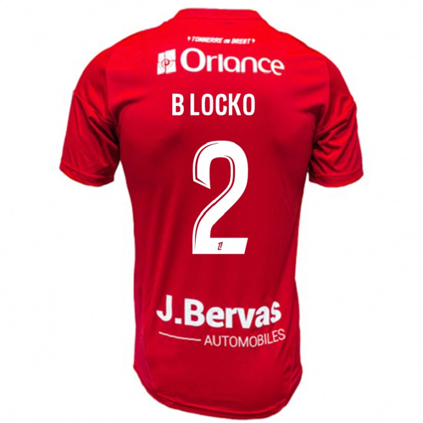 Danxen Mænd Bradley Locko #2 Rød Hvid Hjemmebane Spillertrøjer 2024/25 Trøje T-Shirt