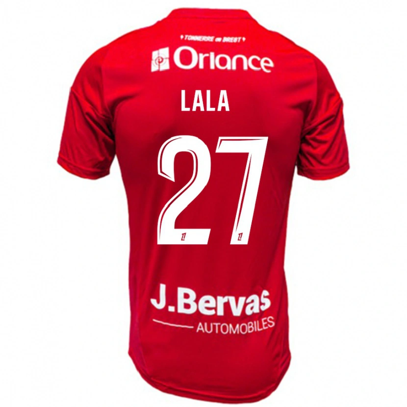 Danxen Mænd Kenny Lala #27 Rød Hvid Hjemmebane Spillertrøjer 2024/25 Trøje T-Shirt