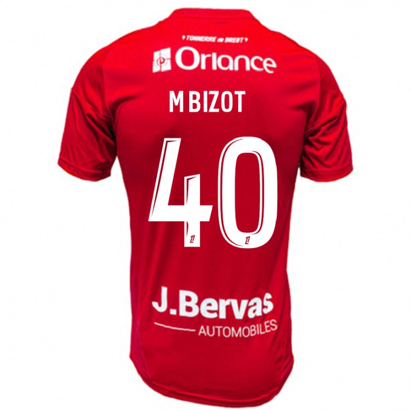 Danxen Mænd Marco Bizot #40 Rød Hvid Hjemmebane Spillertrøjer 2024/25 Trøje T-Shirt