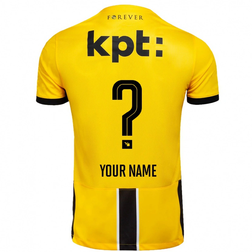 Danxen Mænd Dit Navn #0 Gul Sort Hjemmebane Spillertrøjer 2024/25 Trøje T-Shirt