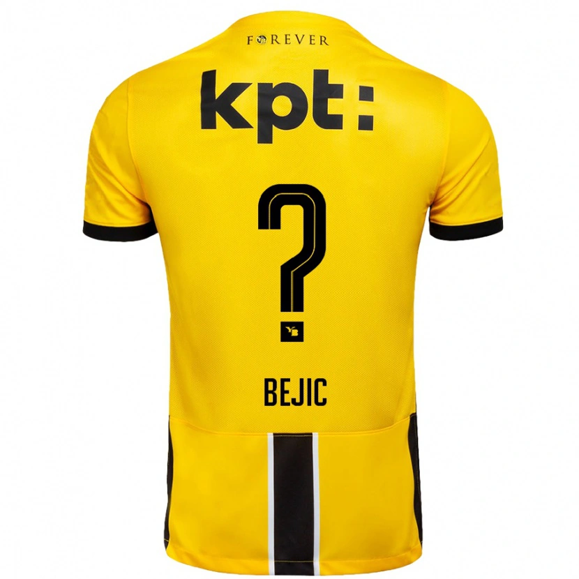 Danxen Mænd Endrit Bejic #0 Gul Sort Hjemmebane Spillertrøjer 2024/25 Trøje T-Shirt