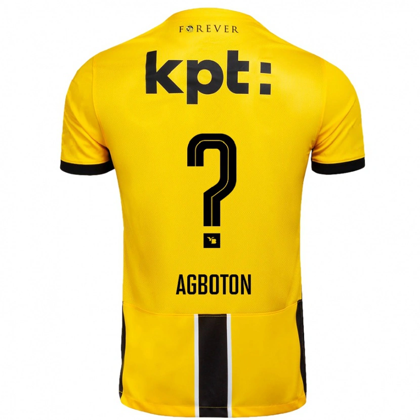 Danxen Mænd Marc-Alexis Agboton #0 Gul Sort Hjemmebane Spillertrøjer 2024/25 Trøje T-Shirt