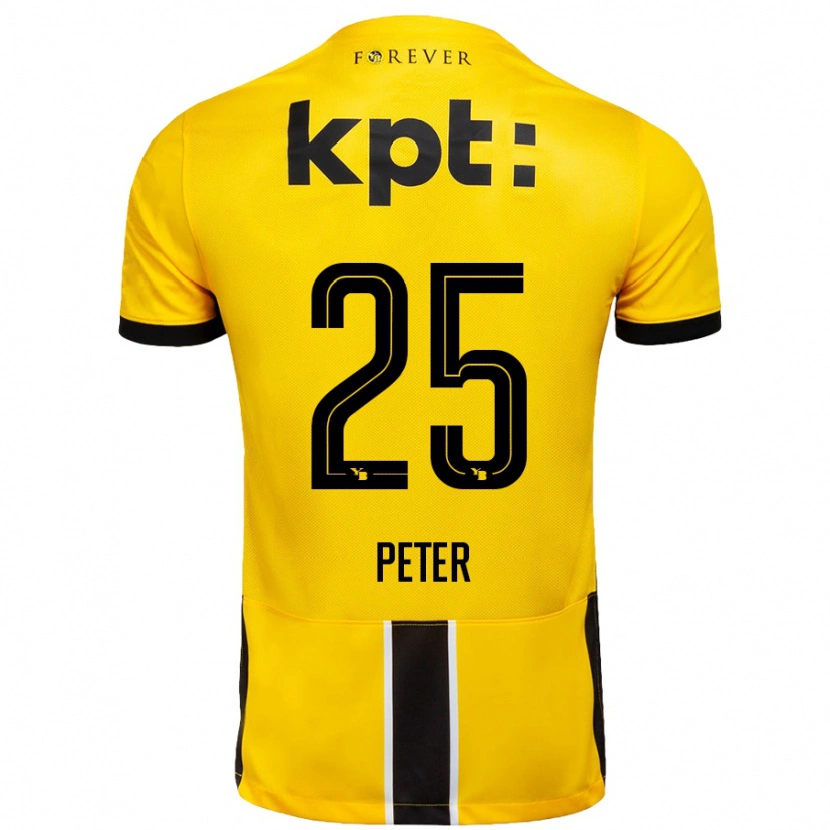 Danxen Mænd Luc Peter #25 Gul Sort Hjemmebane Spillertrøjer 2024/25 Trøje T-Shirt