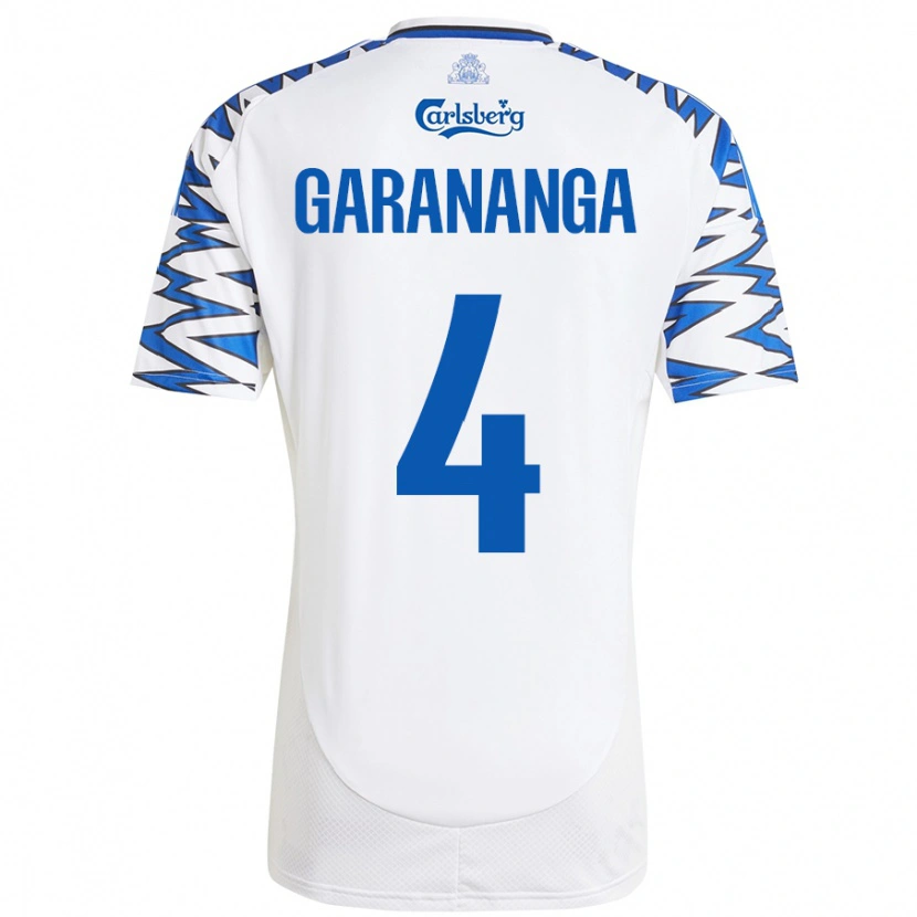 Danxen Mænd Munashe Garananga #4 Hvid Himmelblå Hjemmebane Spillertrøjer 2024/25 Trøje T-Shirt