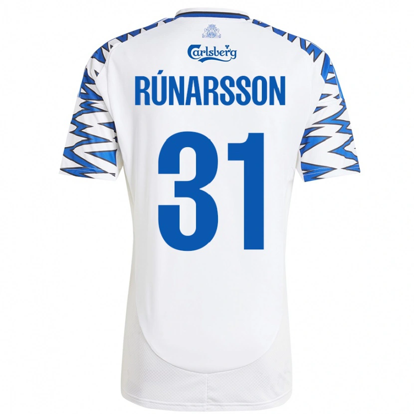 Danxen Mænd Rúnar Alex Rúnarsson #31 Hvid Himmelblå Hjemmebane Spillertrøjer 2024/25 Trøje T-Shirt