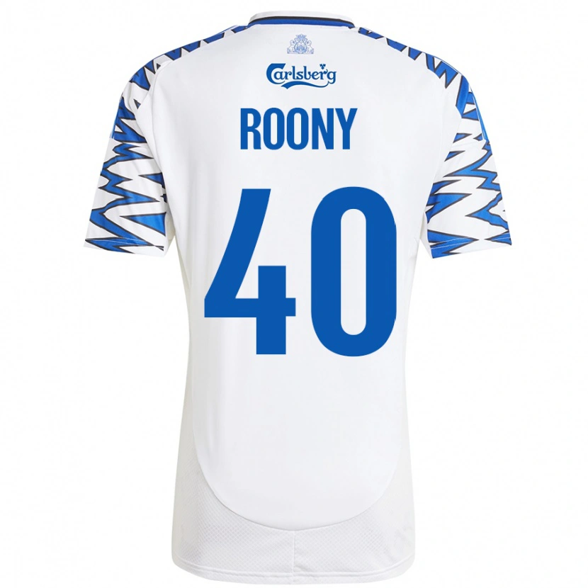 Danxen Mænd Roony Bardghji #40 Hvid Himmelblå Hjemmebane Spillertrøjer 2024/25 Trøje T-Shirt